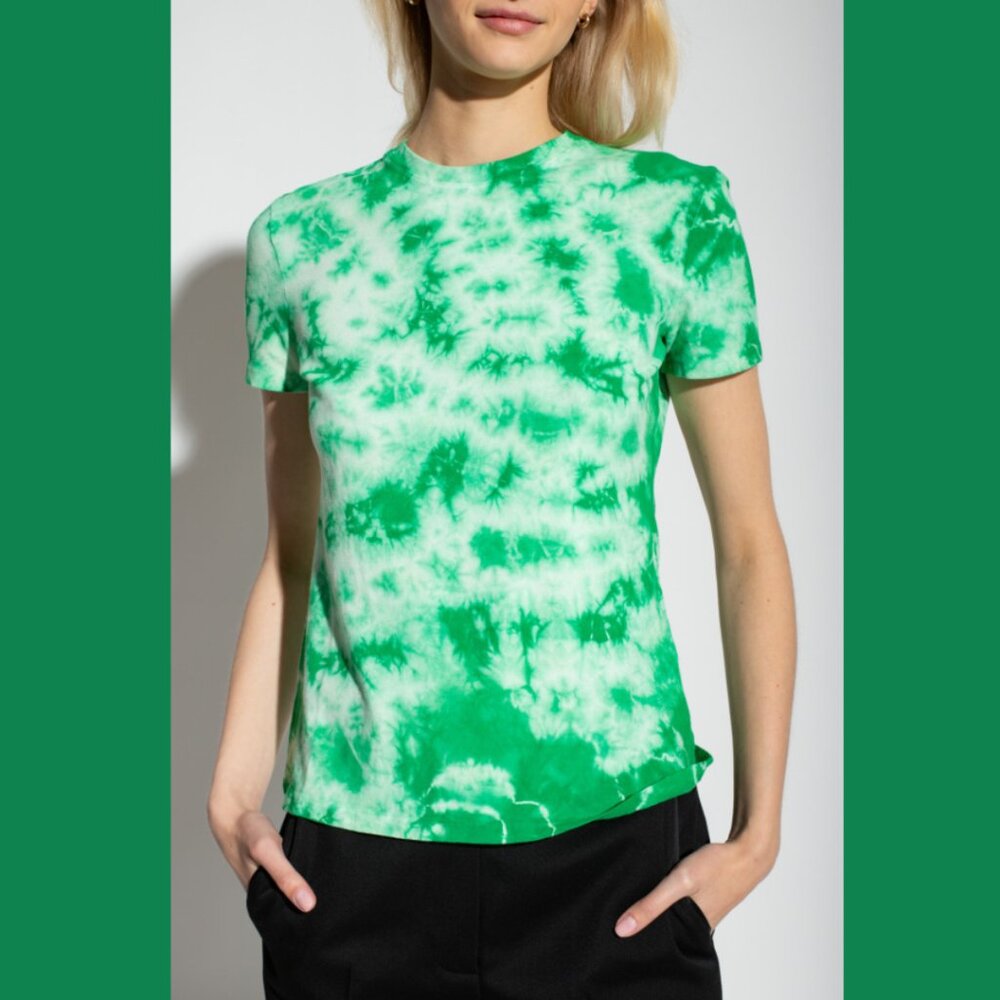 Proenza Schouler White Label Green + White Tie Dye T-Shirt - Size M